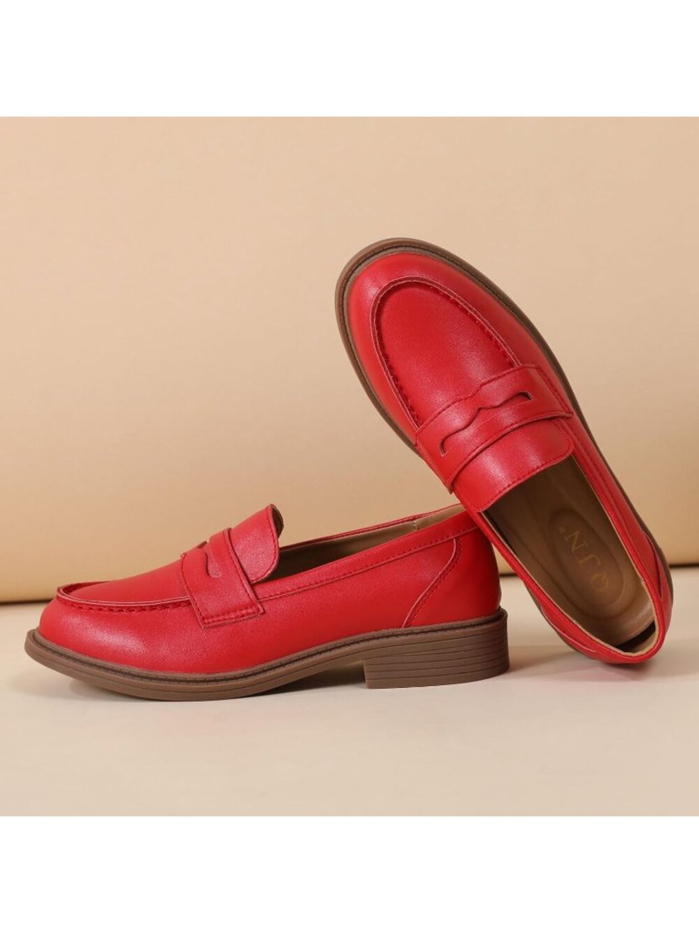 Women's Red Casual Loafers & Slip-Ons Driving Flats Work Elegant Dress Shoes - Picture 6 of 6